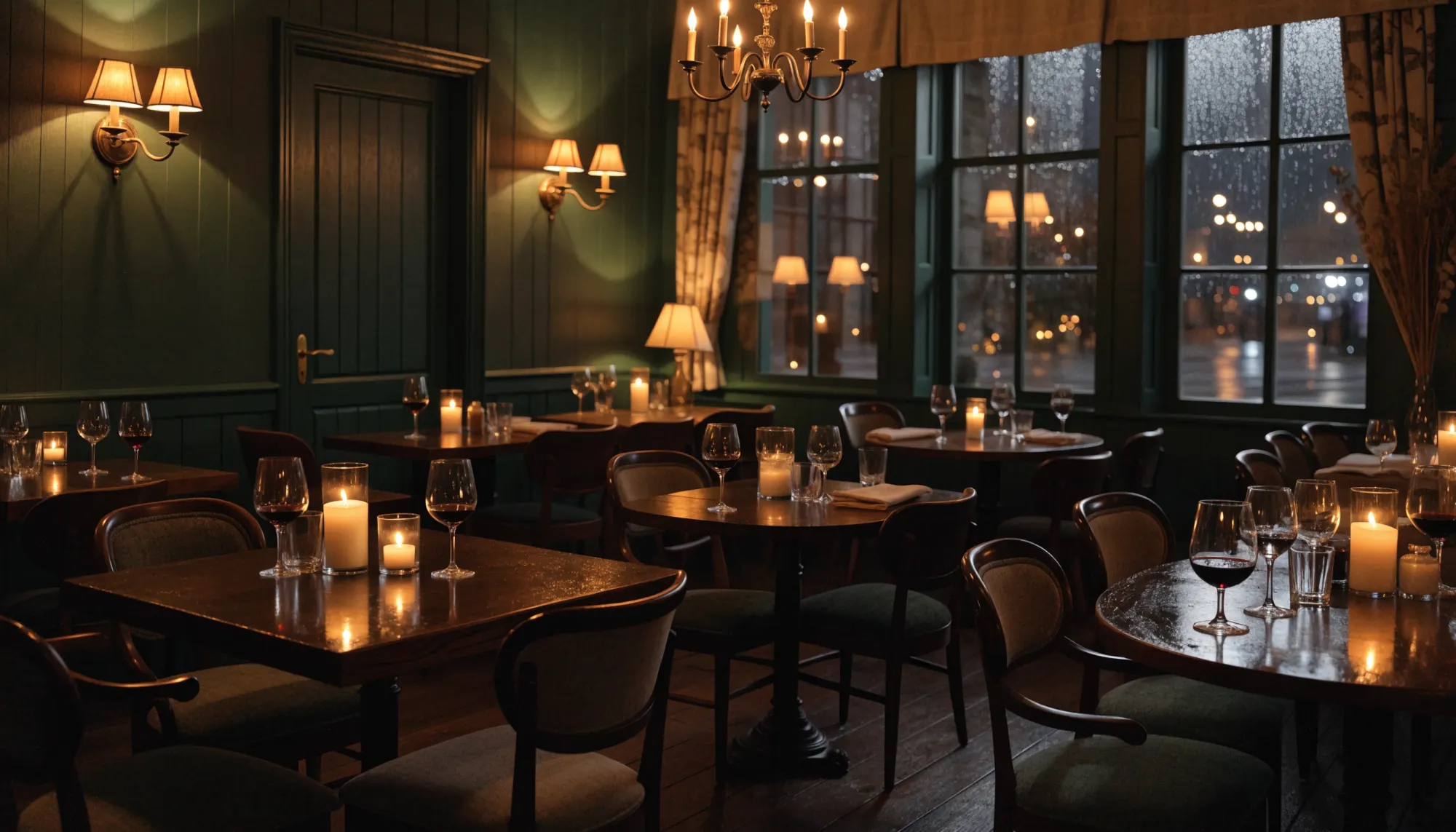 La salle du Comptoir Sauvage le soir, comptoir en zinc et bouteilles alignées sous une lumière ambrée
