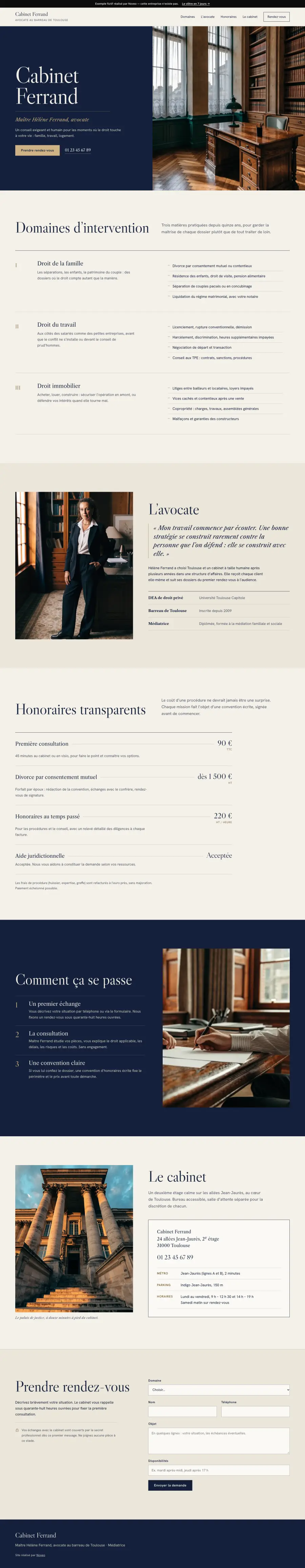 Aperçu du site Cabinet Ferrand, avocat à Toulouse