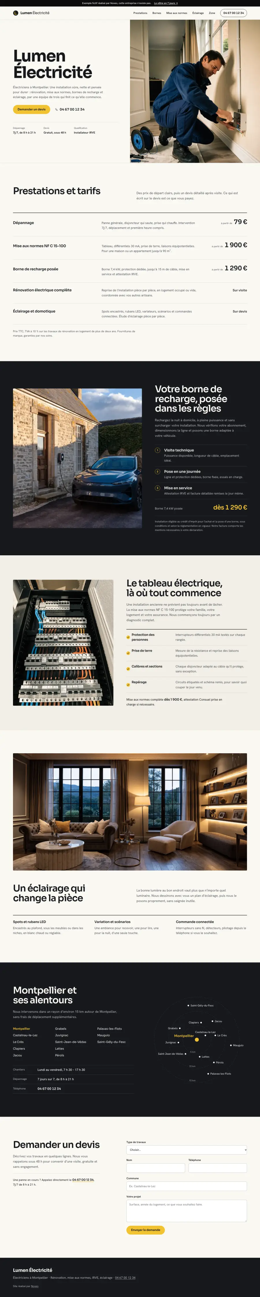 Aperçu du site Lumen Électricité, électricien à Montpellier