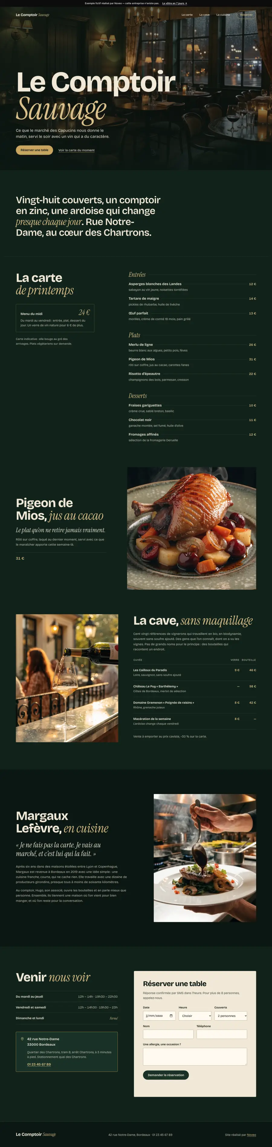 Aperçu du site Le Comptoir Sauvage, restaurant à Bordeaux